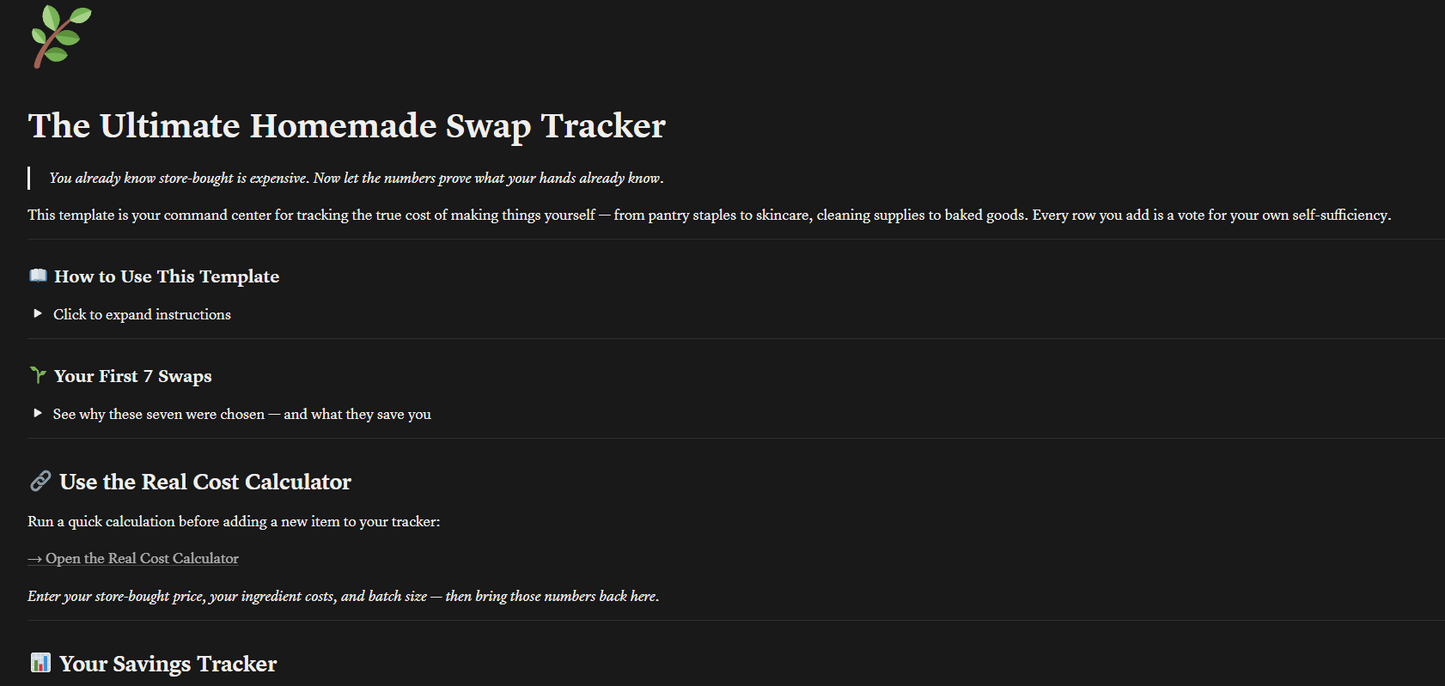 The Ultimate Homemade Swap Tracker (Notion Template)